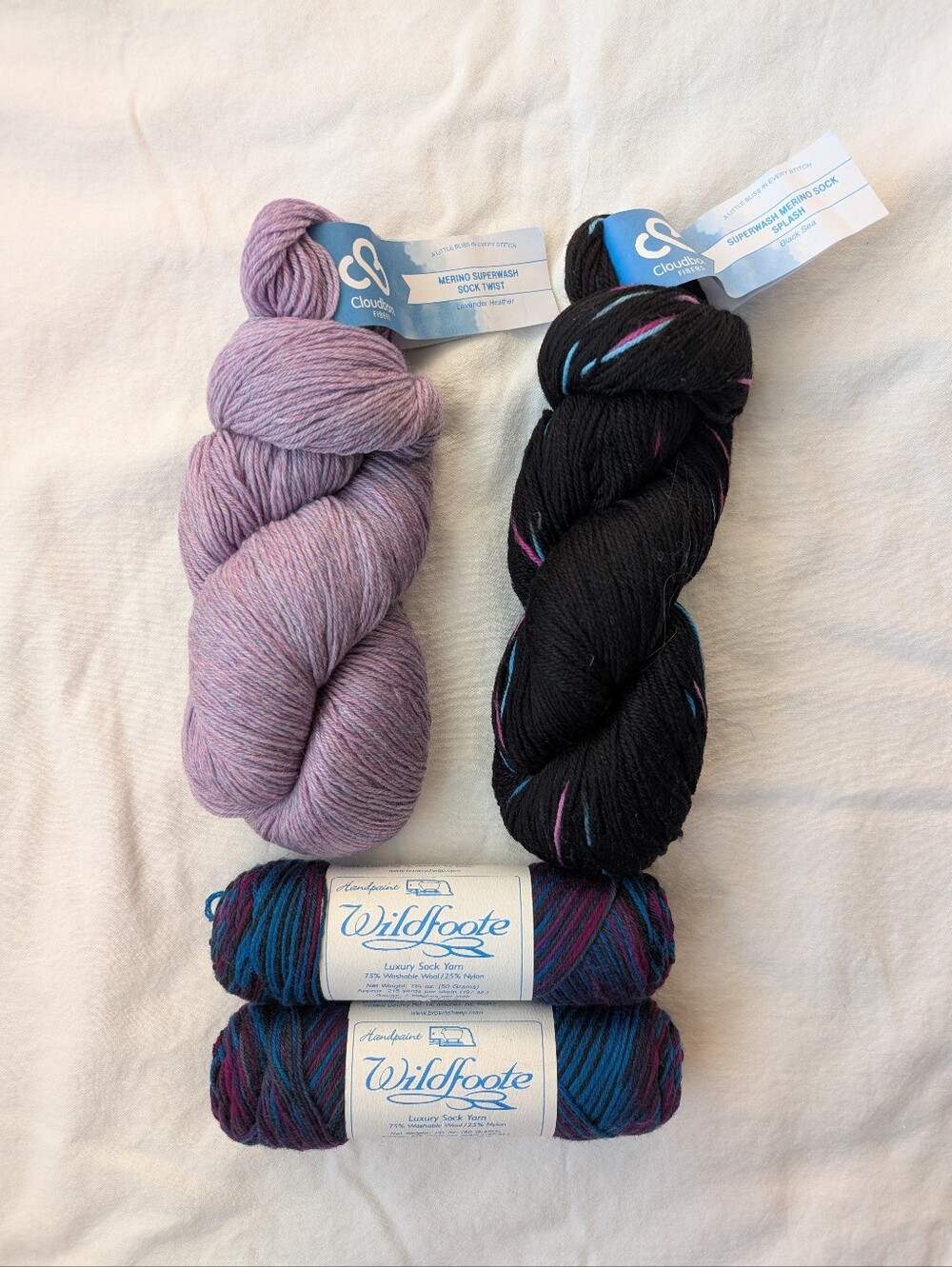 Lot Of Wool Sock Yarn - 4 Skeins